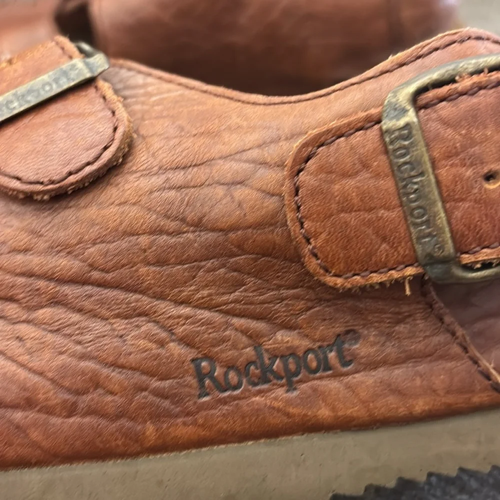 Rockport #M1909‎ brown Leather Men’s Sandals Size 10